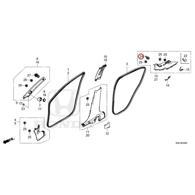 [NEW] JDM HONDA VEZEL e:HEV RV5 2025 Pillar Garnish GENUINE OEM - Image 27