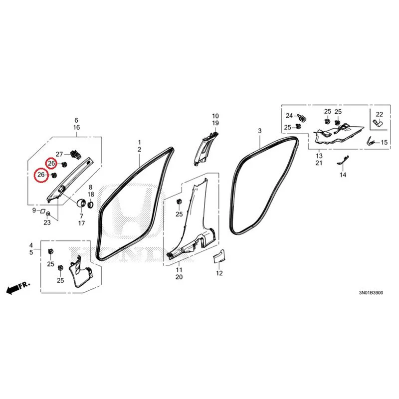[NEW] JDM HONDA VEZEL e:HEV RV5 2025 Pillar Garnish GENUINE OEM - Image 29