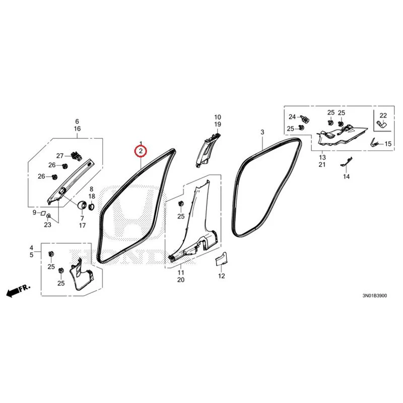 [NEW] JDM HONDA VEZEL e:HEV RV5 2025 Pillar Garnish GENUINE OEM - Image 3