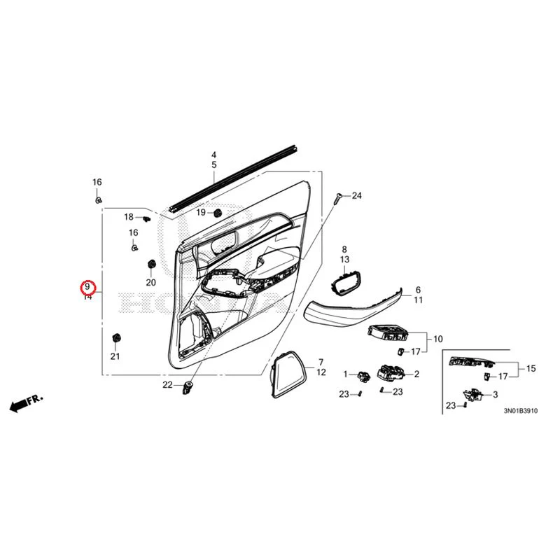 [NEW] JDM HONDA VEZEL e:HEV RV5 2025 Front Door Lining GENUINE OEM - Image 10