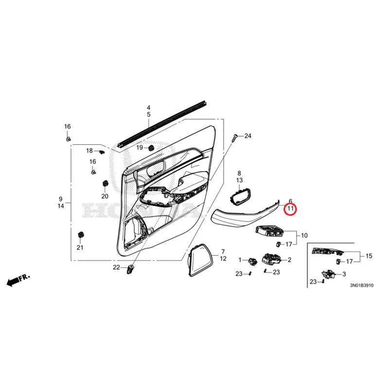 [NEW] JDM HONDA VEZEL e:HEV RV5 2025 Front Door Lining GENUINE OEM - Image 12