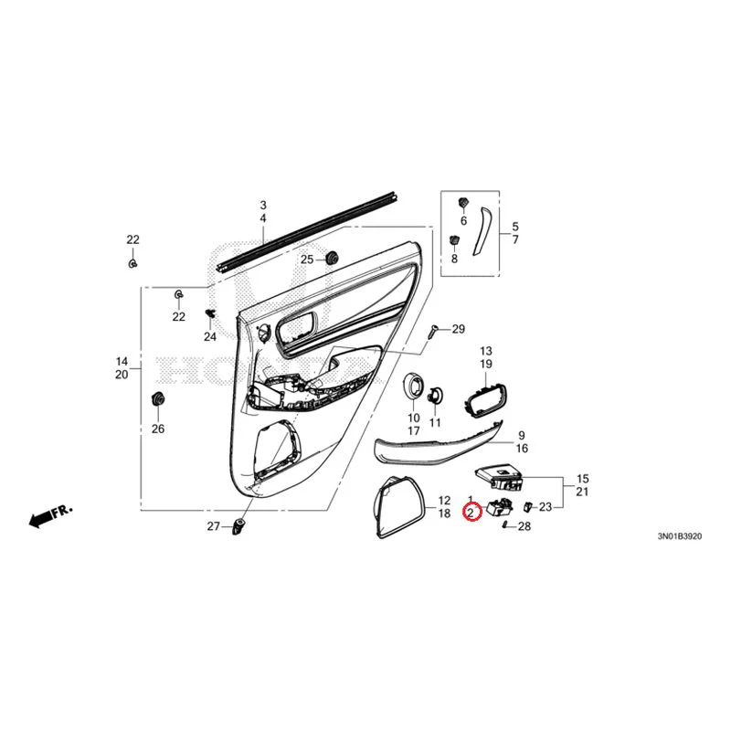 [NEW] JDM HONDA VEZEL e:HEV RV5 2025 Rear Door Lining GENUINE OEM - Image 3