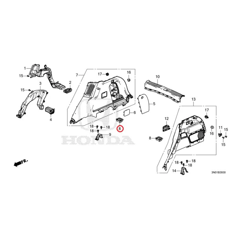 [NEW] JDM HONDA VEZEL e:HEV RV5 2025 Side Lining GENUINE OEM - Image 10