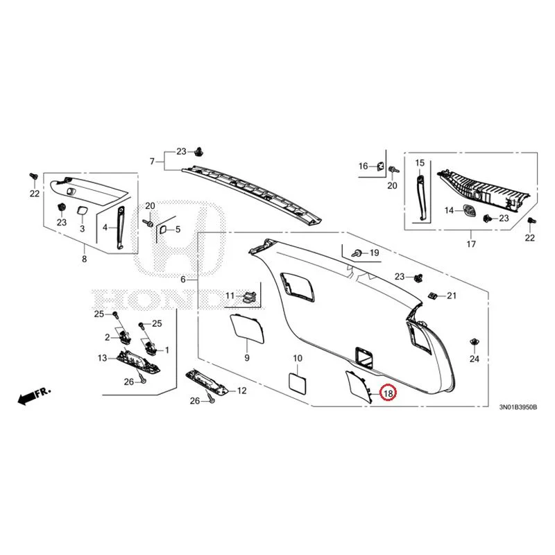 [NEW] JDM HONDA VEZEL e:HEV RV5 2025 Tailgate Lining GENUINE OEM - Image 16