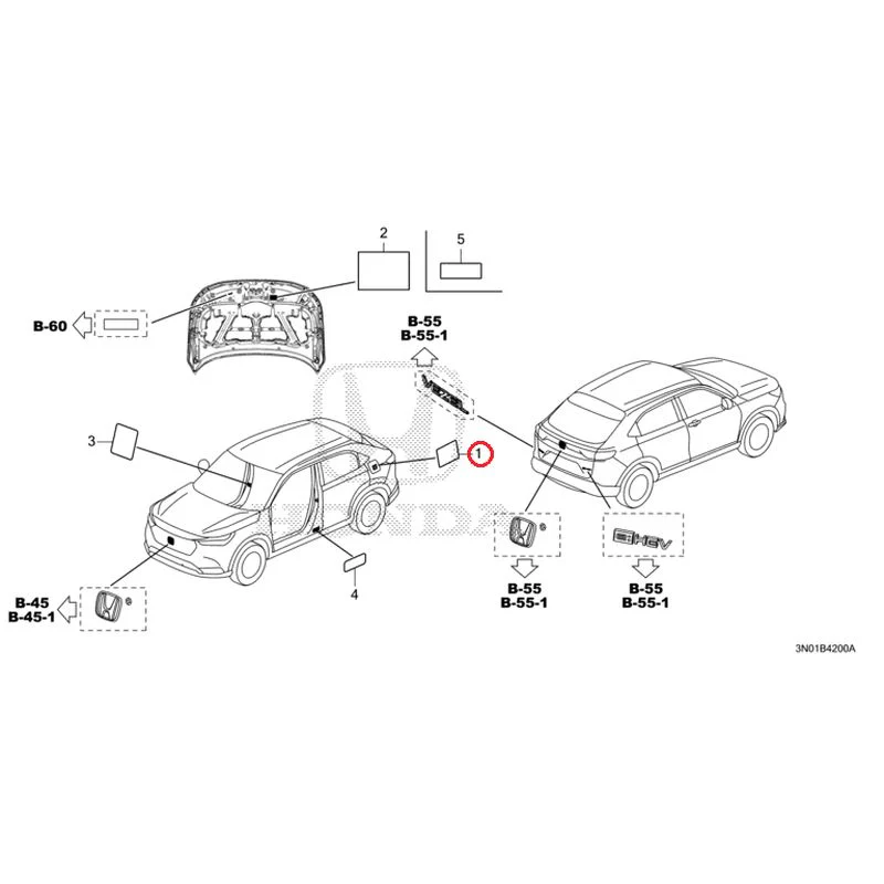 [NEW] JDM HONDA VEZEL e:HEV RV5 2025 Caution Label GENUINE OEM - Image 2