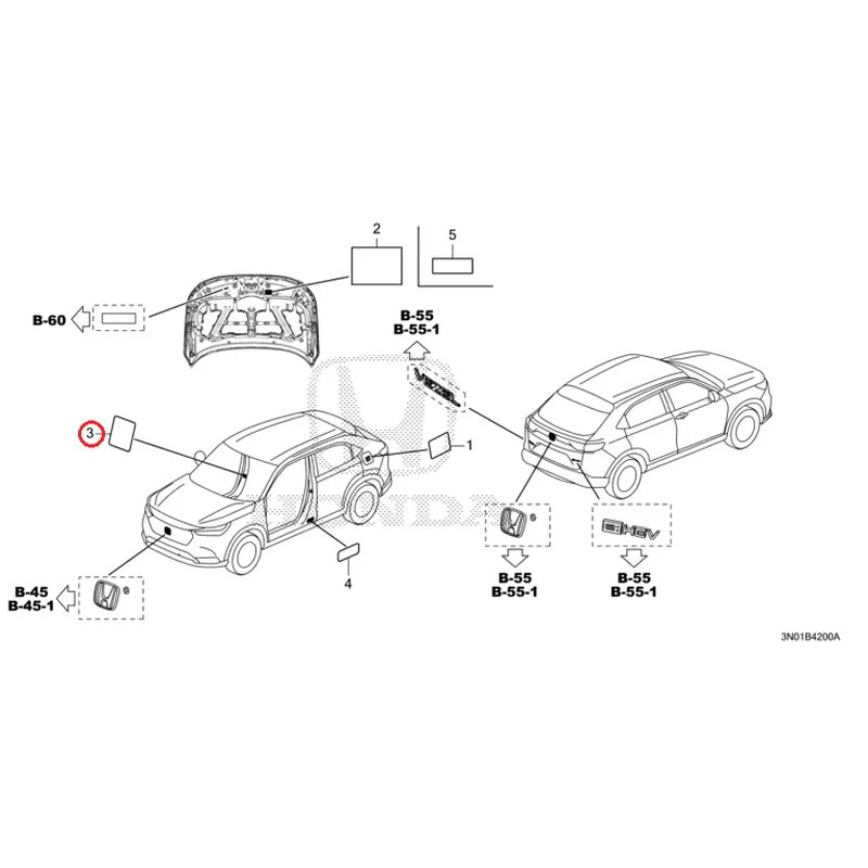 [NEW] JDM HONDA VEZEL e:HEV RV5 2025 Caution Label GENUINE OEM - Image 3