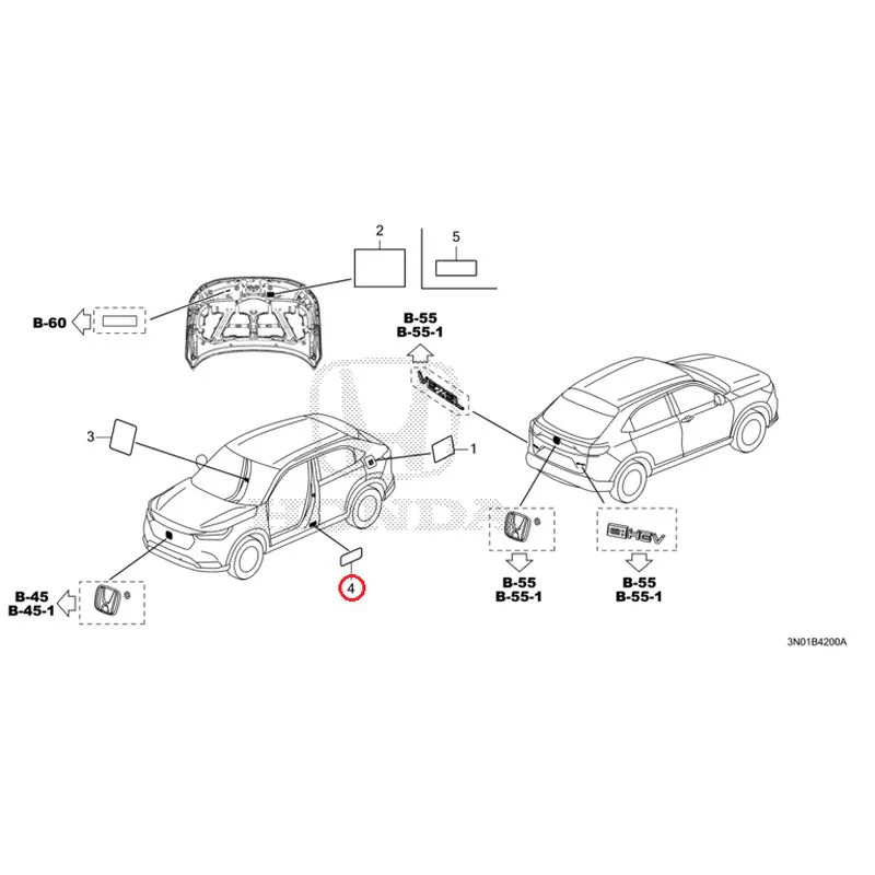 [NEW] JDM HONDA VEZEL e:HEV RV5 2025 Caution Label GENUINE OEM - Image 4