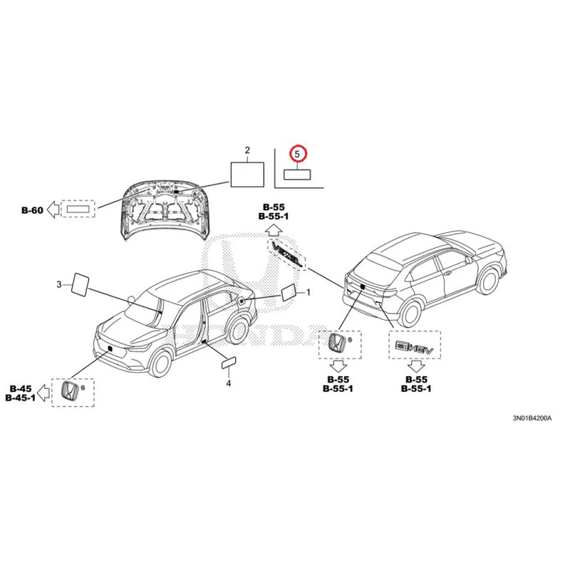 [NEW] JDM HONDA VEZEL e:HEV RV5 2025 Caution Label GENUINE OEM - Image 5