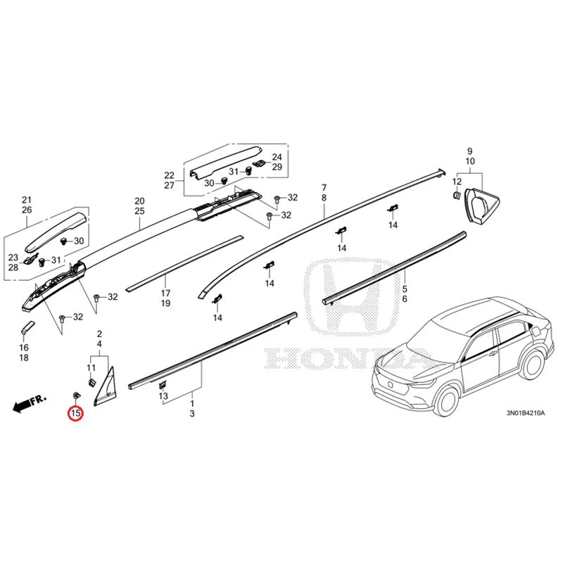 [NEW] JDM HONDA VEZEL e:HEV RV5 2025 Molding GENUINE OEM - Image 15