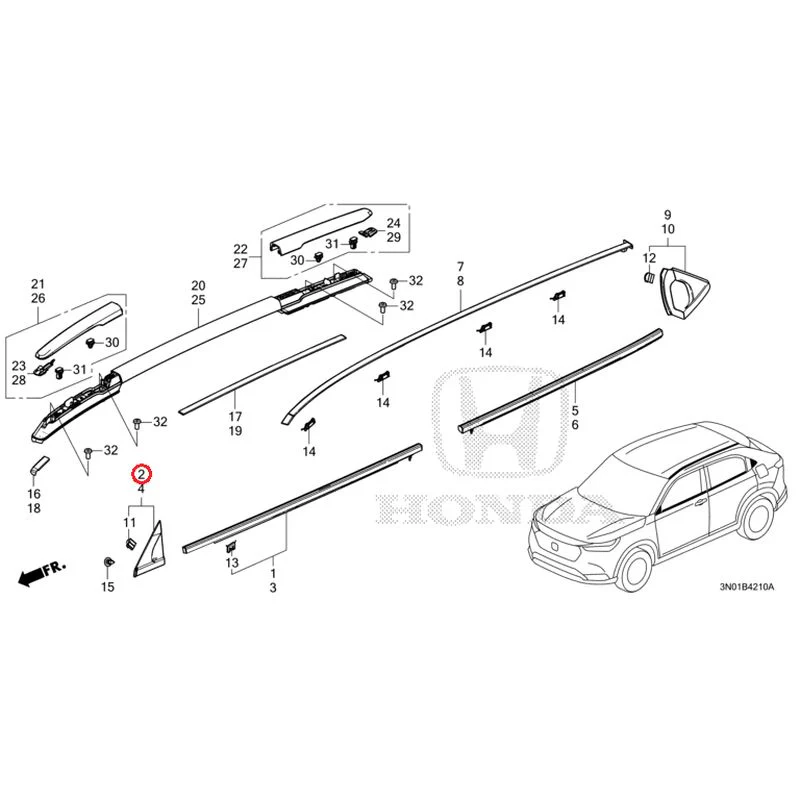 [NEW] JDM HONDA VEZEL e:HEV RV5 2025 Molding GENUINE OEM - Image 3