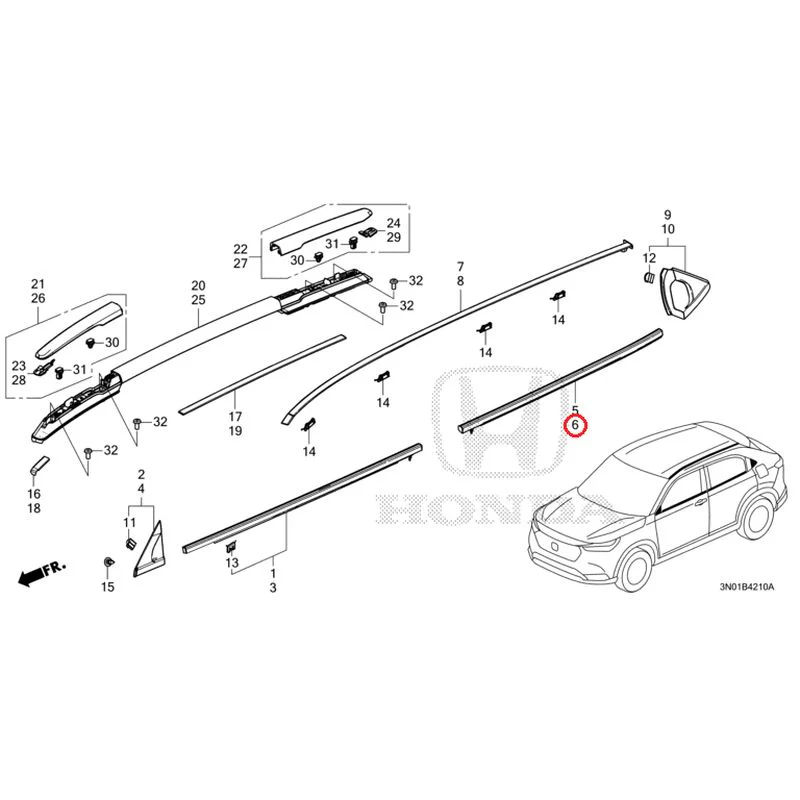 [NEW] JDM HONDA VEZEL e:HEV RV5 2025 Molding GENUINE OEM - Image 7