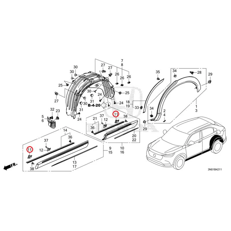 [NEW] JDM HONDA VEZEL e:HEV RV5 2025 Protectors GENUINE OEM - Image 12