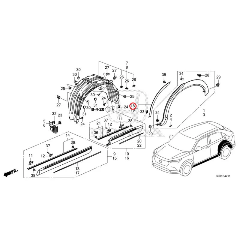 [NEW] JDM HONDA VEZEL e:HEV RV5 2025 Protectors GENUINE OEM - Image 19