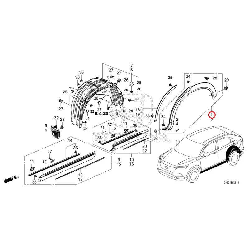 [NEW] JDM HONDA VEZEL e:HEV RV5 2025 Protectors GENUINE OEM - Image 2