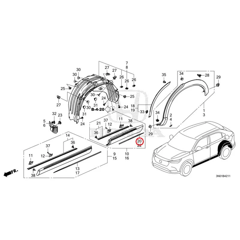 [NEW] JDM HONDA VEZEL e:HEV RV5 2025 Protectors GENUINE OEM - Image 21
