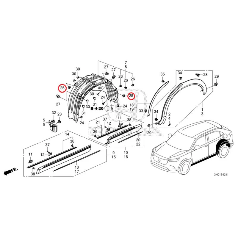 [NEW] JDM HONDA VEZEL e:HEV RV5 2025 Protectors GENUINE OEM - Image 26