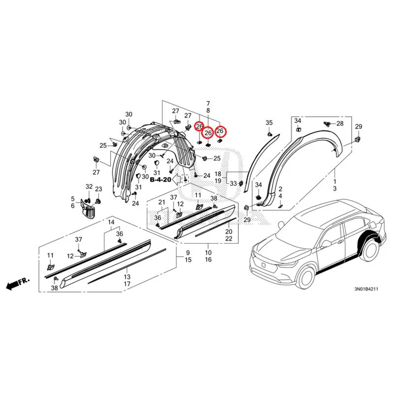 [NEW] JDM HONDA VEZEL e:HEV RV5 2025 Protectors GENUINE OEM - Image 27