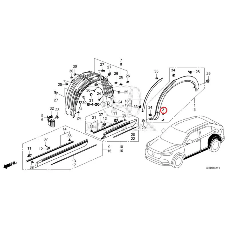 [NEW] JDM HONDA VEZEL e:HEV RV5 2025 Protectors GENUINE OEM - Image 3