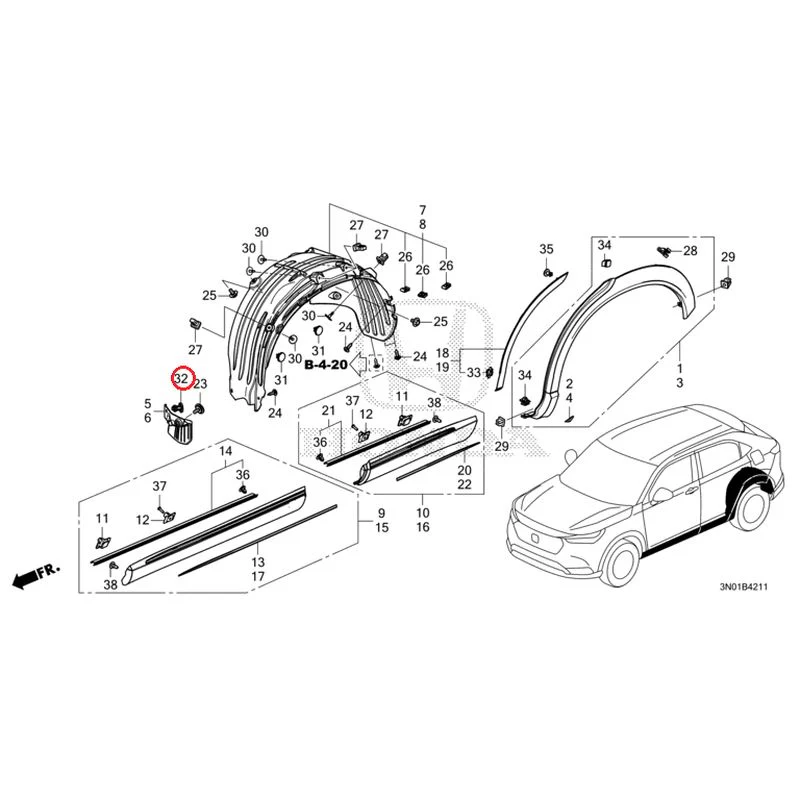 [NEW] JDM HONDA VEZEL e:HEV RV5 2025 Protectors GENUINE OEM - Image 33