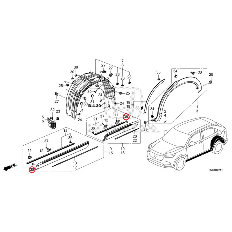 [NEW] JDM HONDA VEZEL e:HEV RV5 2025 Protectors GENUINE OEM - Image 39