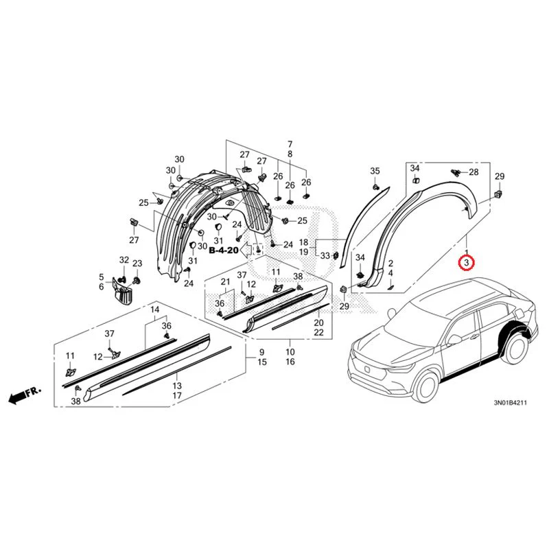 [NEW] JDM HONDA VEZEL e:HEV RV5 2025 Protectors GENUINE OEM - Image 4