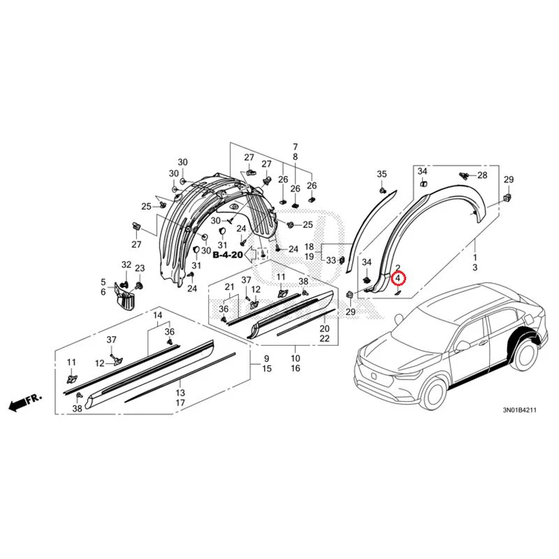 [NEW] JDM HONDA VEZEL e:HEV RV5 2025 Protectors GENUINE OEM - Image 5