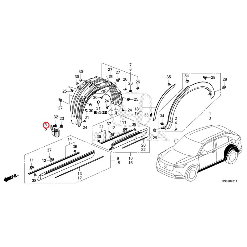 [NEW] JDM HONDA VEZEL e:HEV RV5 2025 Protectors GENUINE OEM - Image 6