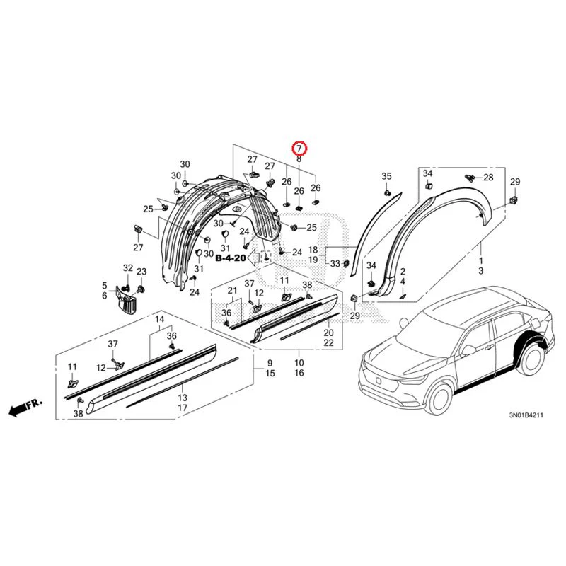 [NEW] JDM HONDA VEZEL e:HEV RV5 2025 Protectors GENUINE OEM - Image 8