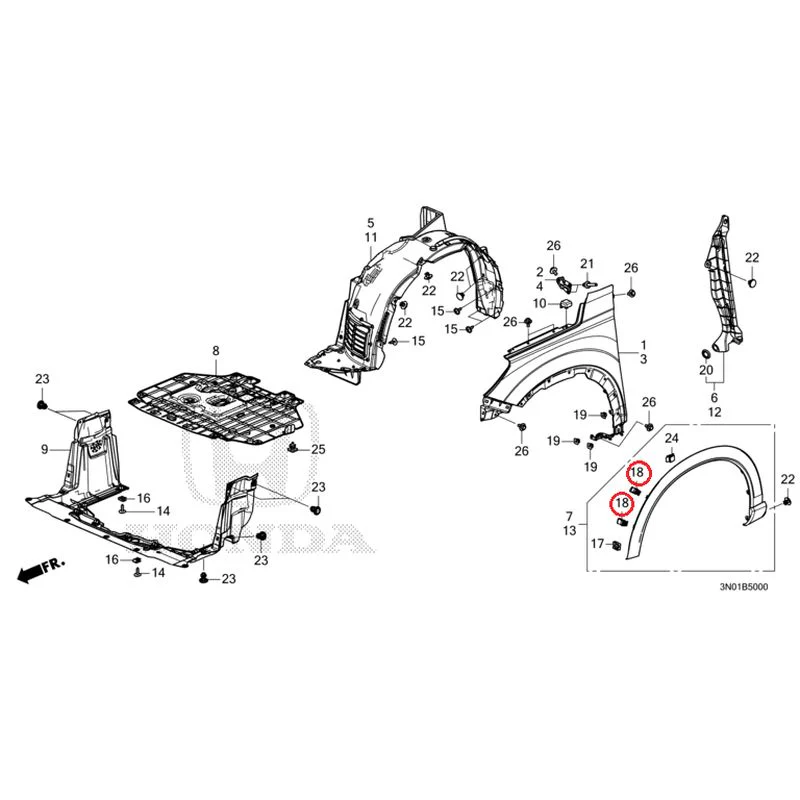 [NEW] JDM HONDA VEZEL e:HEV RV5 2025 Front Fenders GENUINE OEM - Image 19