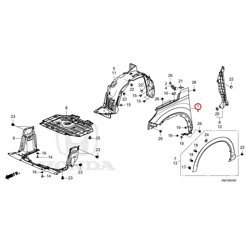 [NEW] JDM HONDA VEZEL e:HEV RV5 2025 Front Fenders GENUINE OEM - Image 2
