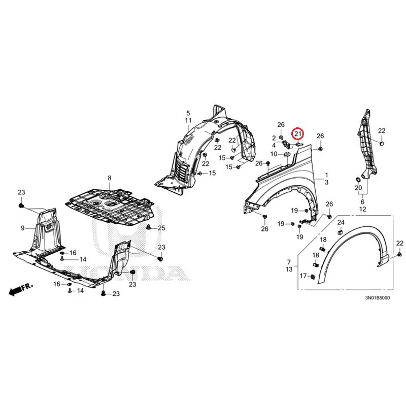 [NEW] JDM HONDA VEZEL e:HEV RV5 2025 Front Fenders GENUINE OEM - Image 22