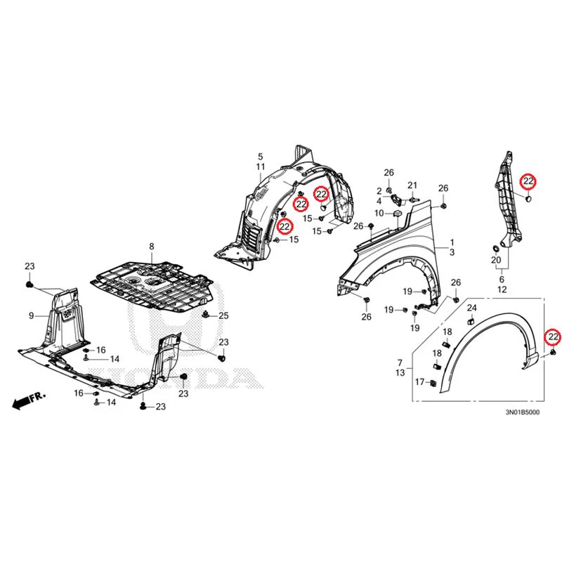 [NEW] JDM HONDA VEZEL e:HEV RV5 2025 Front Fenders GENUINE OEM - Image 23