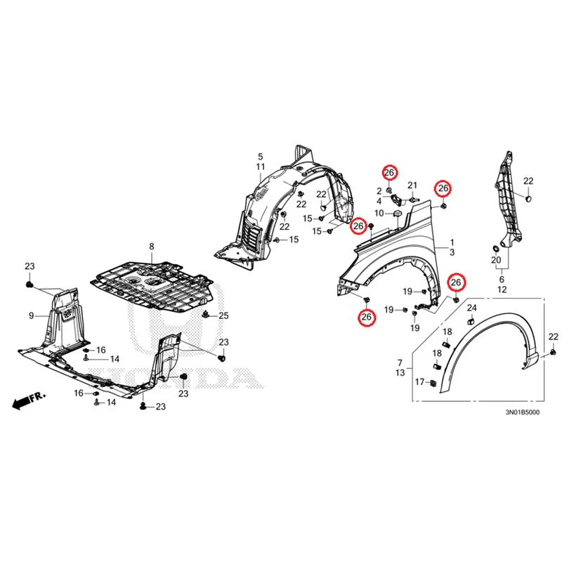 [NEW] JDM HONDA VEZEL e:HEV RV5 2025 Front Fenders GENUINE OEM - Image 27
