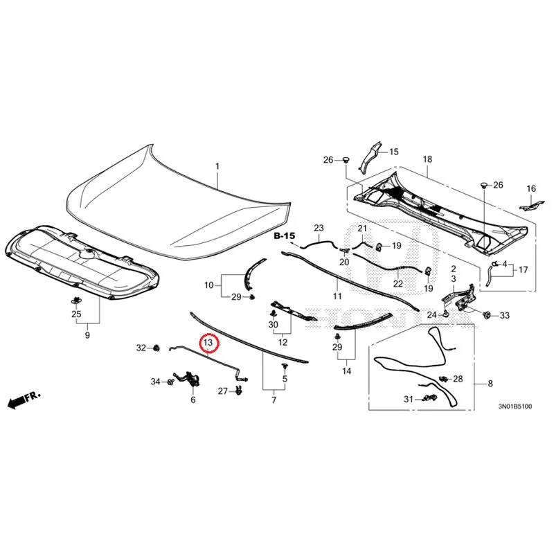 [NEW] JDM HONDA VEZEL e:HEV RV5 2025 Hood GENUINE OEM - Image 15