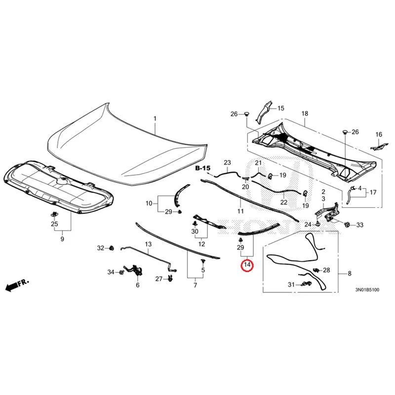 [NEW] JDM HONDA VEZEL e:HEV RV5 2025 Hood GENUINE OEM - Image 16