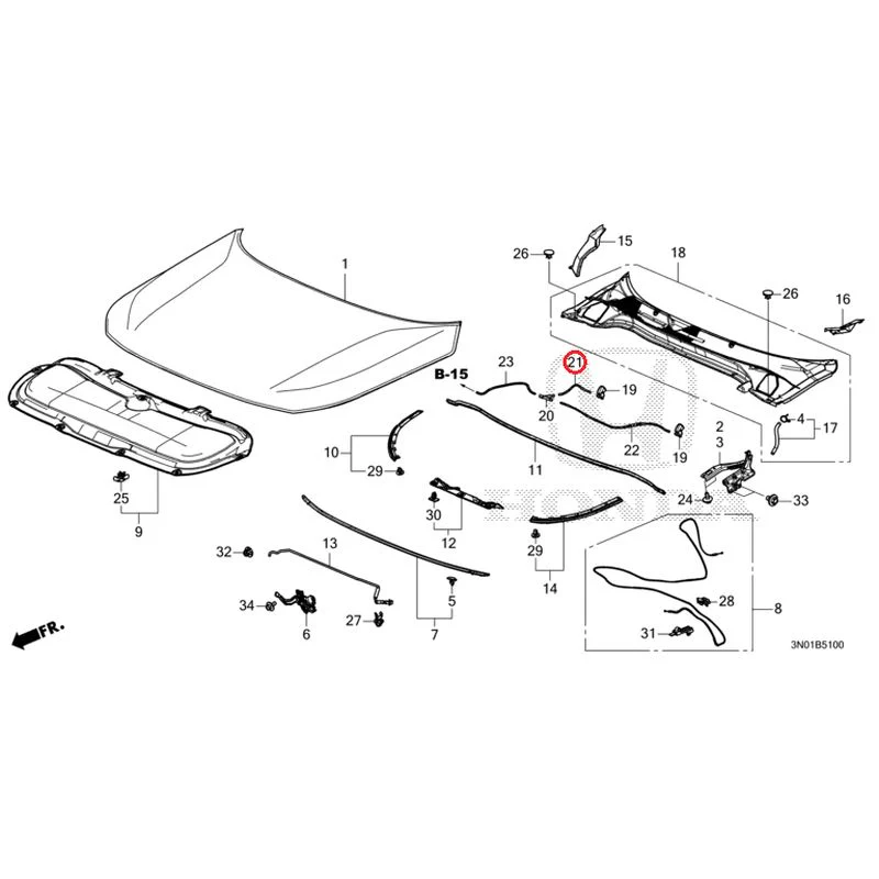 [NEW] JDM HONDA VEZEL e:HEV RV5 2025 Hood GENUINE OEM - Image 23
