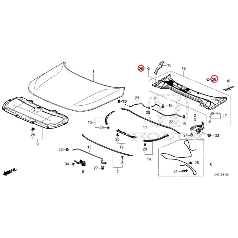 [NEW] JDM HONDA VEZEL e:HEV RV5 2025 Hood GENUINE OEM - Image 28
