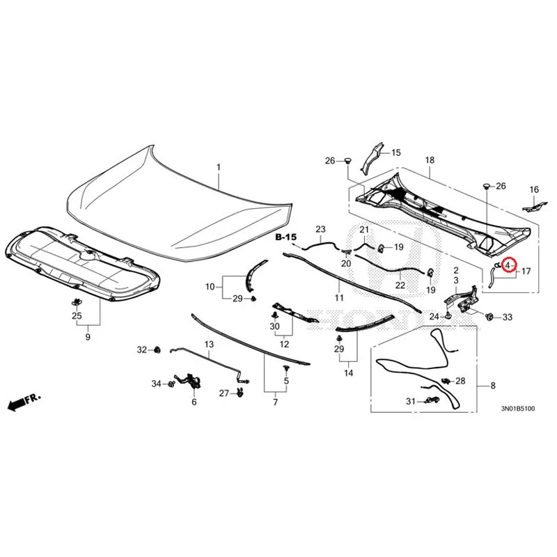 [NEW] JDM HONDA VEZEL e:HEV RV5 2025 Hood GENUINE OEM - Image 5
