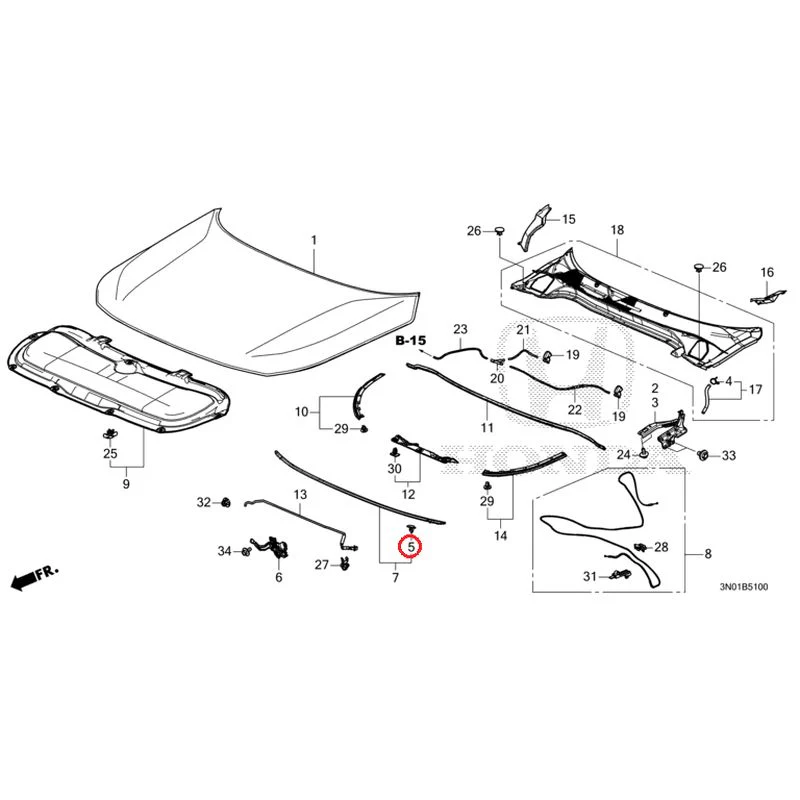 [NEW] JDM HONDA VEZEL e:HEV RV5 2025 Hood GENUINE OEM - Image 6