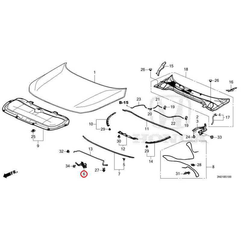 [NEW] JDM HONDA VEZEL e:HEV RV5 2025 Hood GENUINE OEM - Image 8