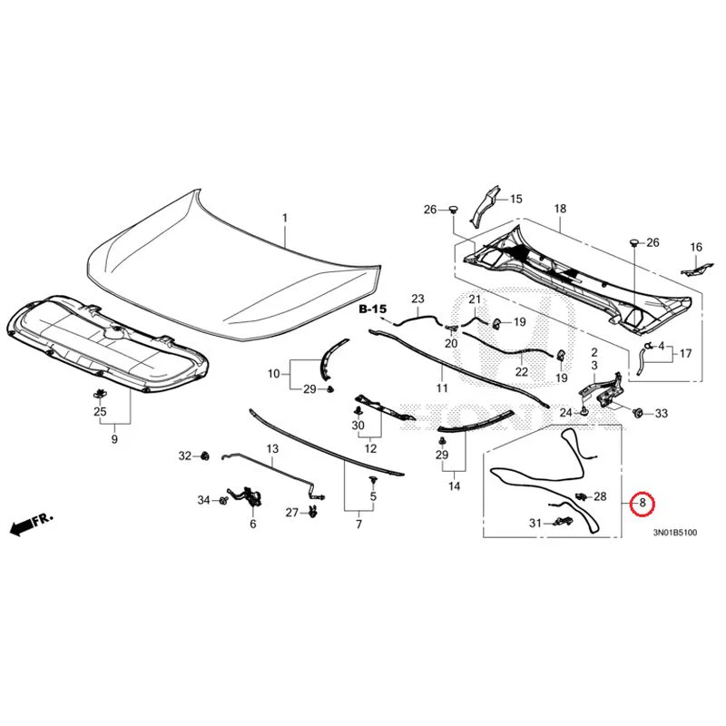 [NEW] JDM HONDA VEZEL e:HEV RV5 2025 Hood GENUINE OEM - Image 10