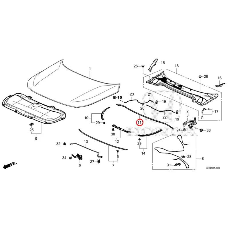 [NEW] JDM HONDA VEZEL e:HEV RV5 2025 Hood GENUINE OEM - Image 13