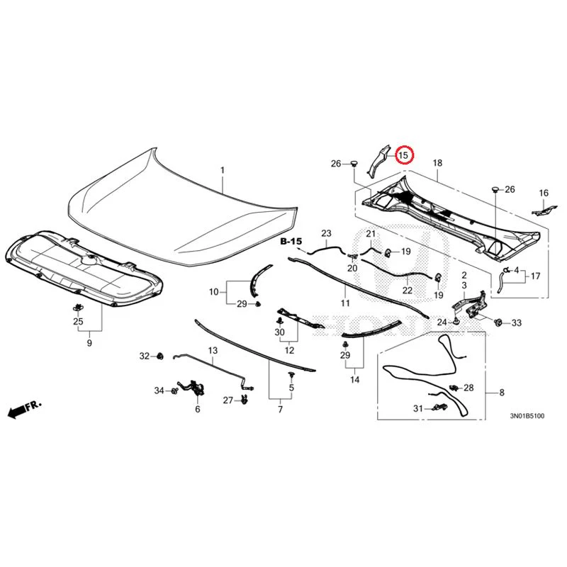 [NEW] JDM HONDA VEZEL e:HEV RV5 2025 Hood GENUINE OEM - Image 17