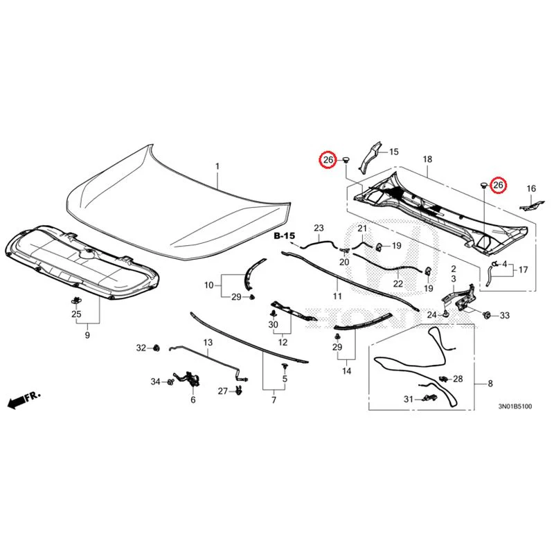 [NEW] JDM HONDA VEZEL e:HEV RV5 2025 Hood GENUINE OEM - Image 28