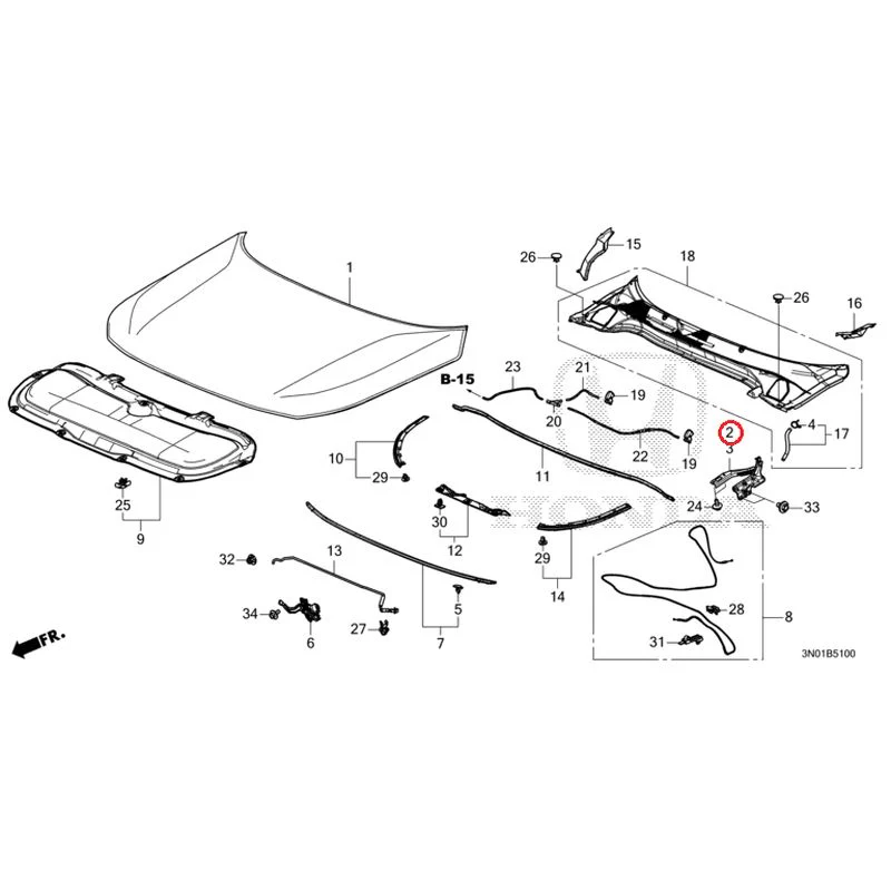 [NEW] JDM HONDA VEZEL e:HEV RV5 2025 Hood GENUINE OEM - Image 3