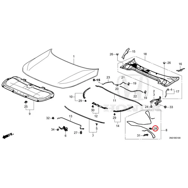 [NEW] JDM HONDA VEZEL e:HEV RV5 2025 Hood GENUINE OEM - Image 30