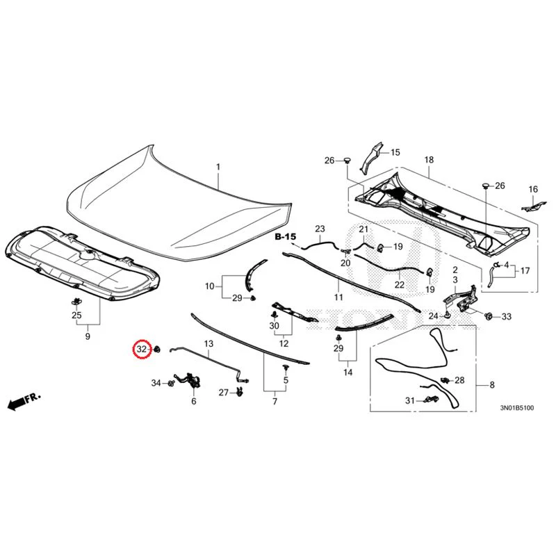 [NEW] JDM HONDA VEZEL e:HEV RV5 2025 Hood GENUINE OEM - Image 34