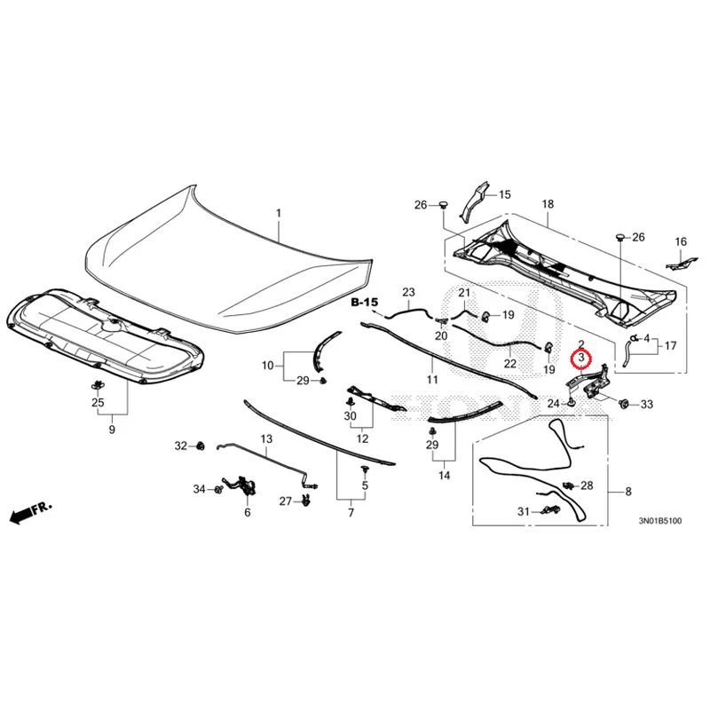 [NEW] JDM HONDA VEZEL e:HEV RV5 2025 Hood GENUINE OEM - Image 4