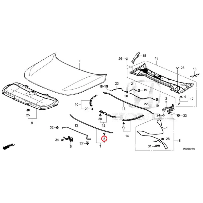 [NEW] JDM HONDA VEZEL e:HEV RV5 2025 Hood GENUINE OEM - Image 7