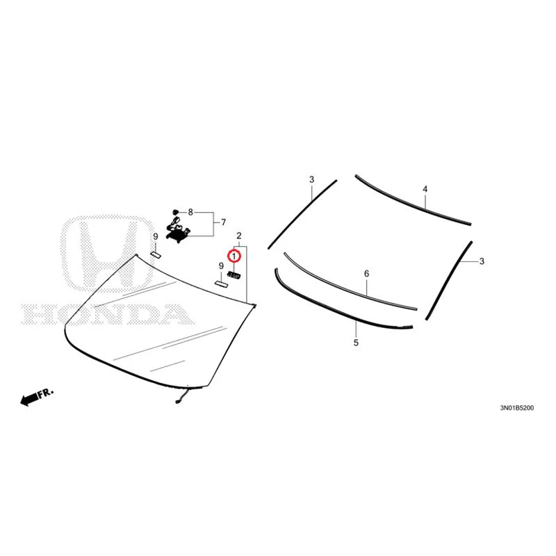 [NEW] JDM HONDA VEZEL e:HEV RV5 2025 Front Windshield GENUINE OEM - Image 2